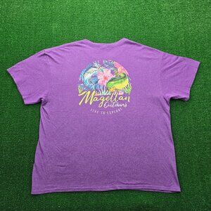 Magellan‎ Tshirt Mens XL Purple Short Sleeve Live To Explore Tropical Fishing